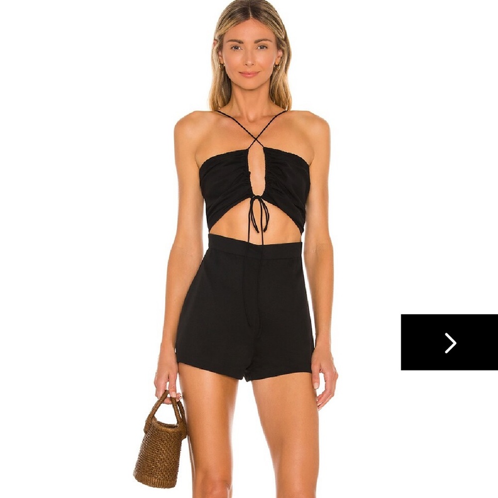 Superdown alessia ruched tie romper